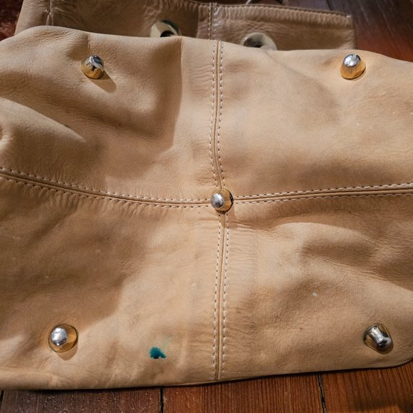 Vintage 1970s Vakko Light Brown Leather Bucket Shoulder Bag - Picture 8 of 8